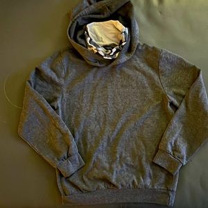 Womens hoodie with built in turtle neck piece.